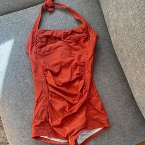 Women's One Piece Tummy Control Swimwear Boyleg Ruched Swimsuit size small